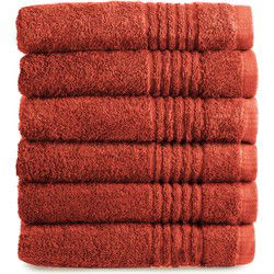 PHLOX Handdoeken Set 50x100 cm - 6 stuks - 600 g/m2 Zacht Katoen - Supreme Collectie - Terracotta