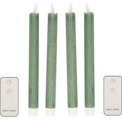 Anna's Collection LED dinerkaarsen - 4x - jade groen - 23 cm - LED kaarsen