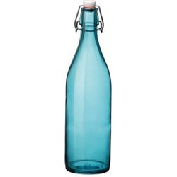 Cosy & Trendy waterfles met beugeldop - blauw transparant - 1000 ml - Giara home deco fles - Decoratieve flessen