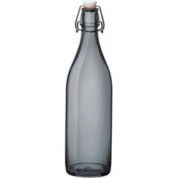 Bormioli rocco waterfles beugeldop - grijs transparant - 1000 ml - Decoratieve flessen