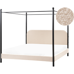 Beliani DANNEMOIS - Hemelbed-Beige-Bouclé