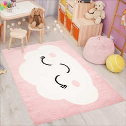 Playful Pals Kids Kinderkamer Roze vloerkleed - Wolk - 160 X 225 CM