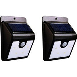 6x stuks wandlampje / tuinlichten IP44 op zonne-energie met bewegingssensor - Buitenverlichting