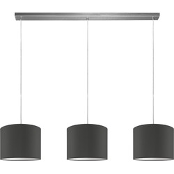 Moderne hanglamp Bling - antraciet - verlichtingspendel Beam inclusief 3 lampenkappen lampenkap 25/25/19cm - pendel lengte 100 cm - geschikt voor E27 LED lamp - Pendellamp geschikt voor woonkamer, slaapkamer, keuken