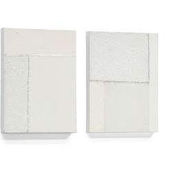 Kave Home - Set Pineda van 2 witte abstracte doeken 30 x 40 cm