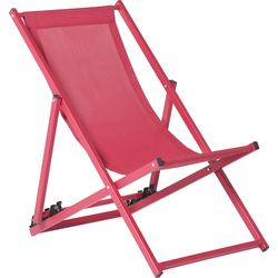 Beliani LOCRI - Tuinligstoel-Rood-Aluminium