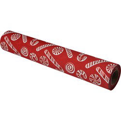 Clayre & Eef Tafelloper 28x275 cm Rood Synthetisch Kerst