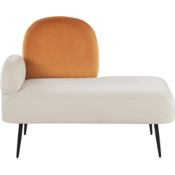 Beliani ARCEY - Chaise longue-Wit-Fluweel