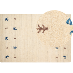 YALI - Modern vloerkleed - Lichtbeige - 140 x 200 cm - Wol
