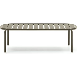 Kave Home - Joncols outdoor salontafel in aluminium met groen gelakte afwerking Ø 110 x 62 cm