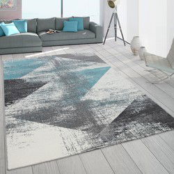 Laagpolig Meriza Vloerkleed - Turquoise - 80x150 cm