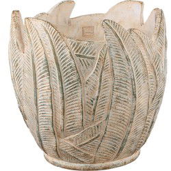 PTMD Bloempot Noami - 40x40x40 cm - Cement - Creme