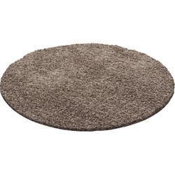 Tapijtenloods Basic Rond Shaggy vloerkleed Caramel Hoogpolig- 120 CM ROND