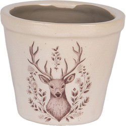 Clayre & Eef Bloempot Beige Keramiek Hert