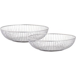 SVJ Schalen Rond - 28 x 28 x 7 cm - Metaal - Wit - Set van 2