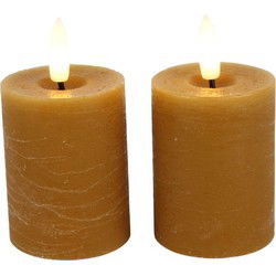 Ledkaars Lyon ro 5x5x9 cm amber s2