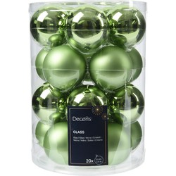 Kerstbal glas d6 cm groene thee 20st