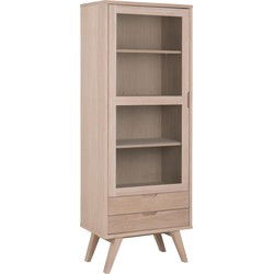 Vitrinekast - Naturel - 72x42x190cm - Annie
