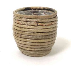 Rattan Round Basket Stripe Durchmesser 7 cm Blumentopf - Van der Leeden