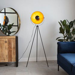 Vloerlamp Fallon zwart-goud