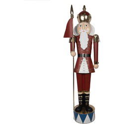 Clayre & Eef Kerstdecoratie Beeld Notenkraker Rood Metaal