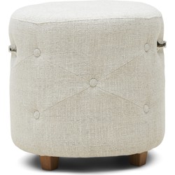 Riviera Maison Bowery Footstool, rich tweed, antique white