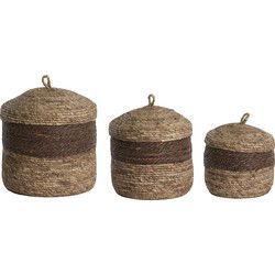 Light & Living - Mand KENMARE - Ø34x36cm - Bruin - Set van 3