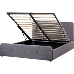 RENNES  - Bed met opbergruimte - Donkergrijs - 160x200 cm - Polyester