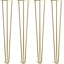 The Hairpin Leg Co. - Klassieke Hairpin Poten - Bureau - Eettafel - 10mm - 3x71cm Staven - Goud