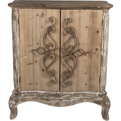 Clayre & Eef Sidetable  98x39x111 cm Bruin Hout Ijzer Rechthoek Wandtafel