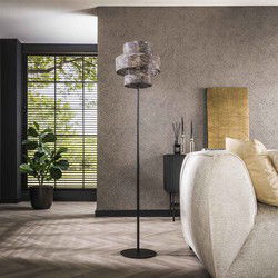 Vloerlamp Metaal - Zwart/Bruin - 1-Lichts - 35x35x165cm