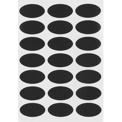 QUVIO Krijtstickers ovaal - set van 105 stickers - Zwart