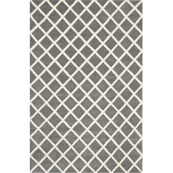 Safavieh Contemporary Indoor Hand Tufted Area Rug, Chatham Collection, CHT718, in Dark Grey & Ivory, 183 X 274 cm