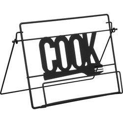 Decopatent® - Kookboekstandaard - COOK - Boekenhouder standaard - Metaal - Kookboek standaard  - Ipad / Tablet standaard - Zwart