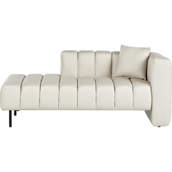 LANNILS - Chaise longue - Gebroken wit - Rechts - Vegan kunstleer