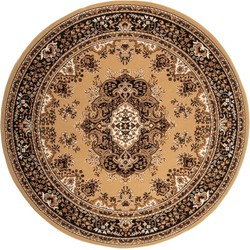 Vintage Klassiek Vloerkleed Bruin - Perzisch - Retro - Nain - 200 CM ROND- 200 CM ROND