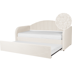 Beliani EYBURIE - Onderschuifbed-Beige-Bouclé