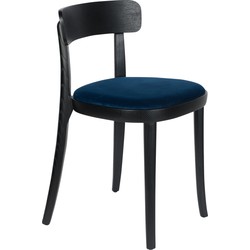 Dutchbone Brandon Eetkamerstoelen Zwart/Donkerblauw - Set van 2