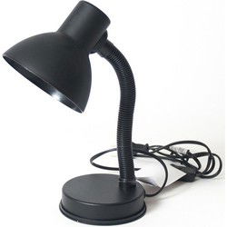 Gerimport Bureaulamp - zwart - buigbaar - leeslamp - 16 x 30 cm - Bureaulampen