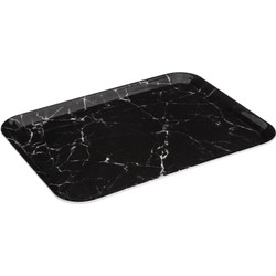 5Five Dienblad/serveer tray Marble - Melamine - zwart - 33 x 43 cm - Dienbladen