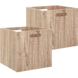 5Five Houten kistje/Opbergmand - 4x - hout - 31 x 31 x 31 cm - 29 liter - inklapbaar - Opbergkisten