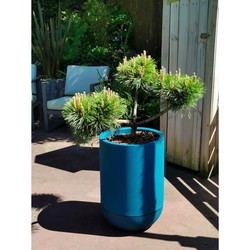 RIVIERA GRANIT TULIP ronde bloembak - Kunststof - Diameter 40 cm - Blauw