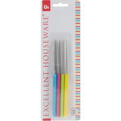 Excellent Houseware gekleurde schilmesjes - 4x stuks - 17 cm - Schilmessen
