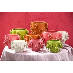 PTMD Bloempot Emmelyn - 26x26x18 cm - Keramiek - Roze