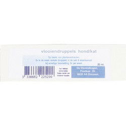 DIERENDROGIST VLOOIENDRUPPEL NATUURLIJKE OLIE BASIS 20 ML