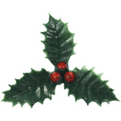 5x stuks groene kersttakjes op insteker 4 cm - Kerststukjes