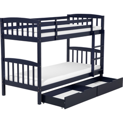 REVIN  - Stapelbed met opbergruimte - Blauw - 90 x 200 cm - Dennenhout
