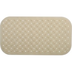 MSV Douche/bad anti-slip mat badkamer - rubber - beige - 36 x 65 cm - Badmatjes