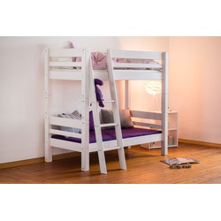 MOJO Stapelbed schuine ladder White Wash 70 x 160 cm - inclusief montage