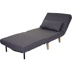 Cosmo Casa Schlafsessel - Slaapbank Fauteuil Klapstoel Relaxfauteuil Jeugdstoel - Stof/Textiel - Donkergrijs